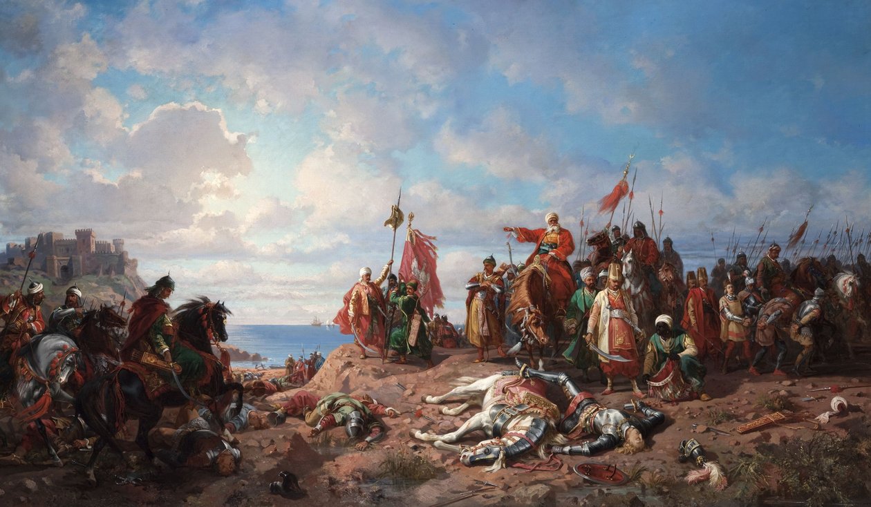 A morte do rei Wladyslaw III em Varna, 1865-1875 de Stanislav Khlebovsky