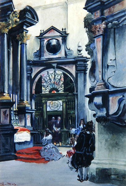Interior da Catedral de Wawel de Stanislaw and Kossak Wojciech Tondos