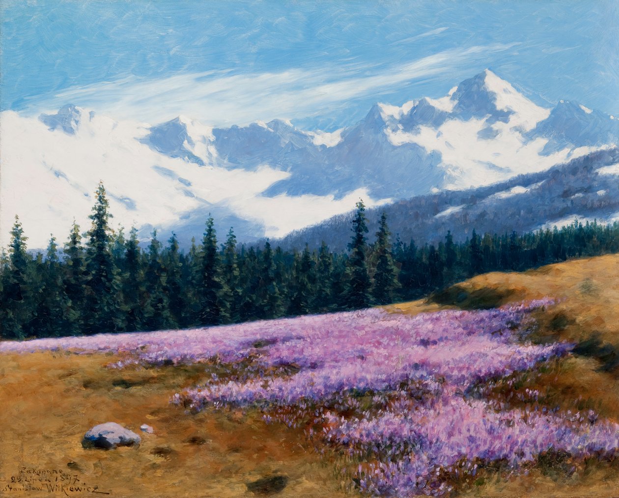 Crocodilos com Montanhas de Neve Atrás de Stanislaw Ignacy Witkiewicz