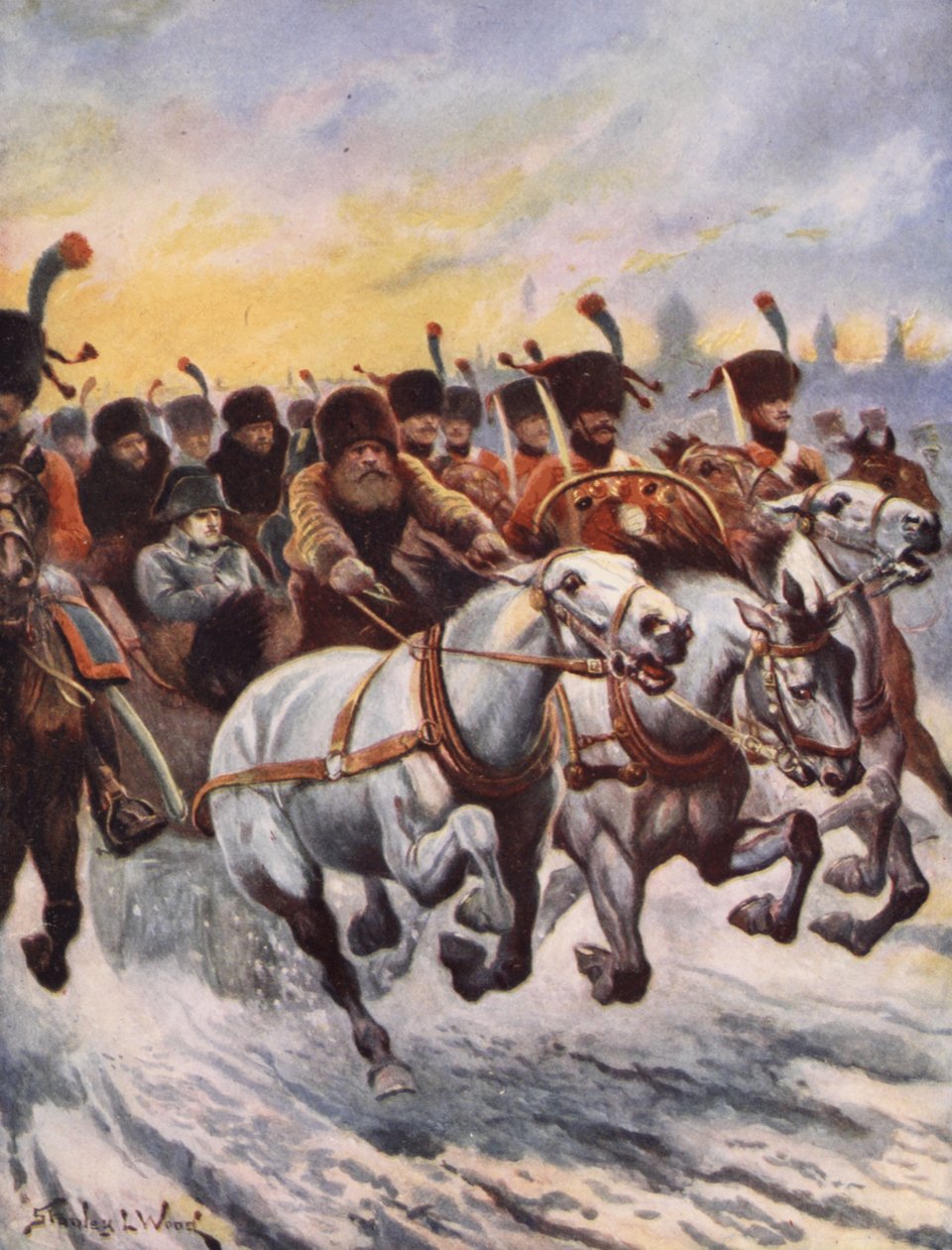 Napoleão no retiro de Moscou de Stanley L. Wood