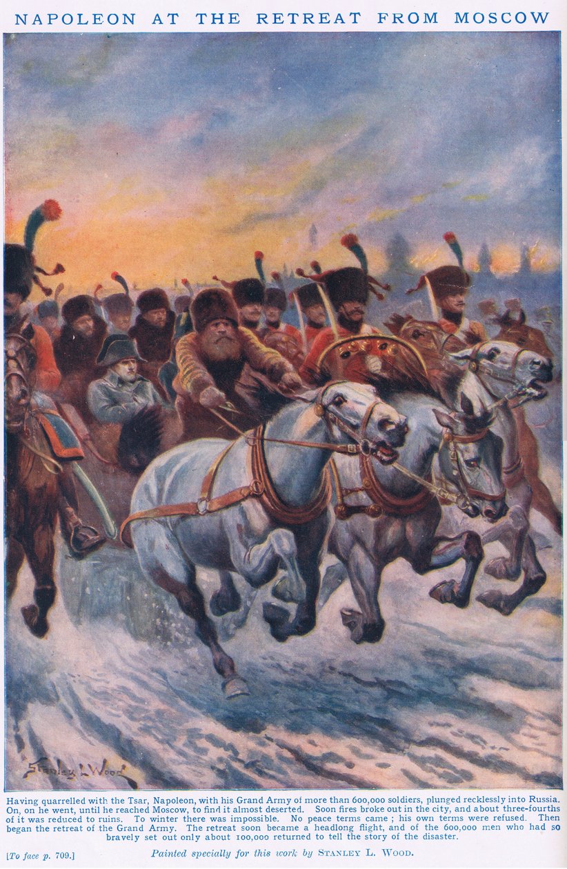 Napoleão no retiro de Moscou em 1812 dC de Stanley L. Wood
