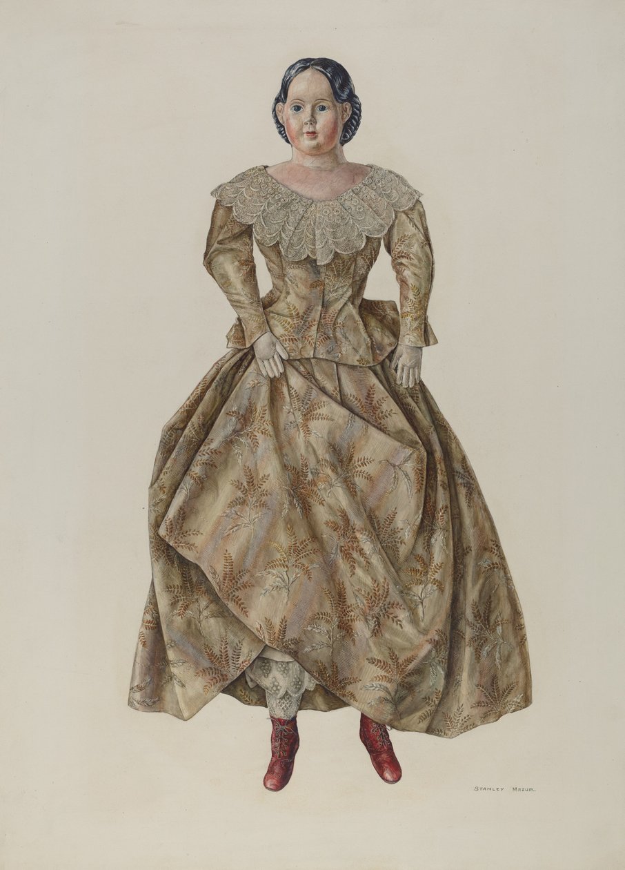 Cabeça patenteada da boneca Greiner, c. 1940. de Stanley Mazur