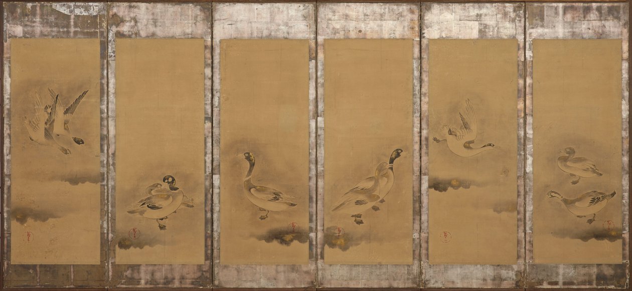 Gansos selvagens, período Momoyama ou Edo, 1568-1640. de Sôtatsu