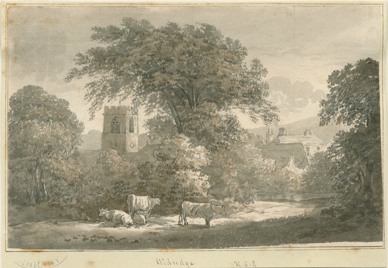 Igreja Aldridge: gravura, nd [1762-1802] de Stebbing Shaw