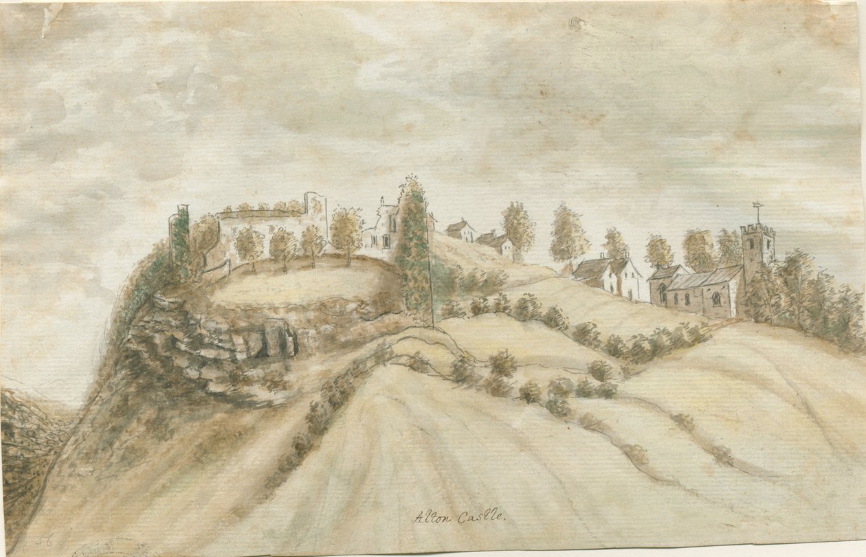 Castelo de Alton: pintura em aquarela, nd [1762-1802] de Stebbing Shaw
