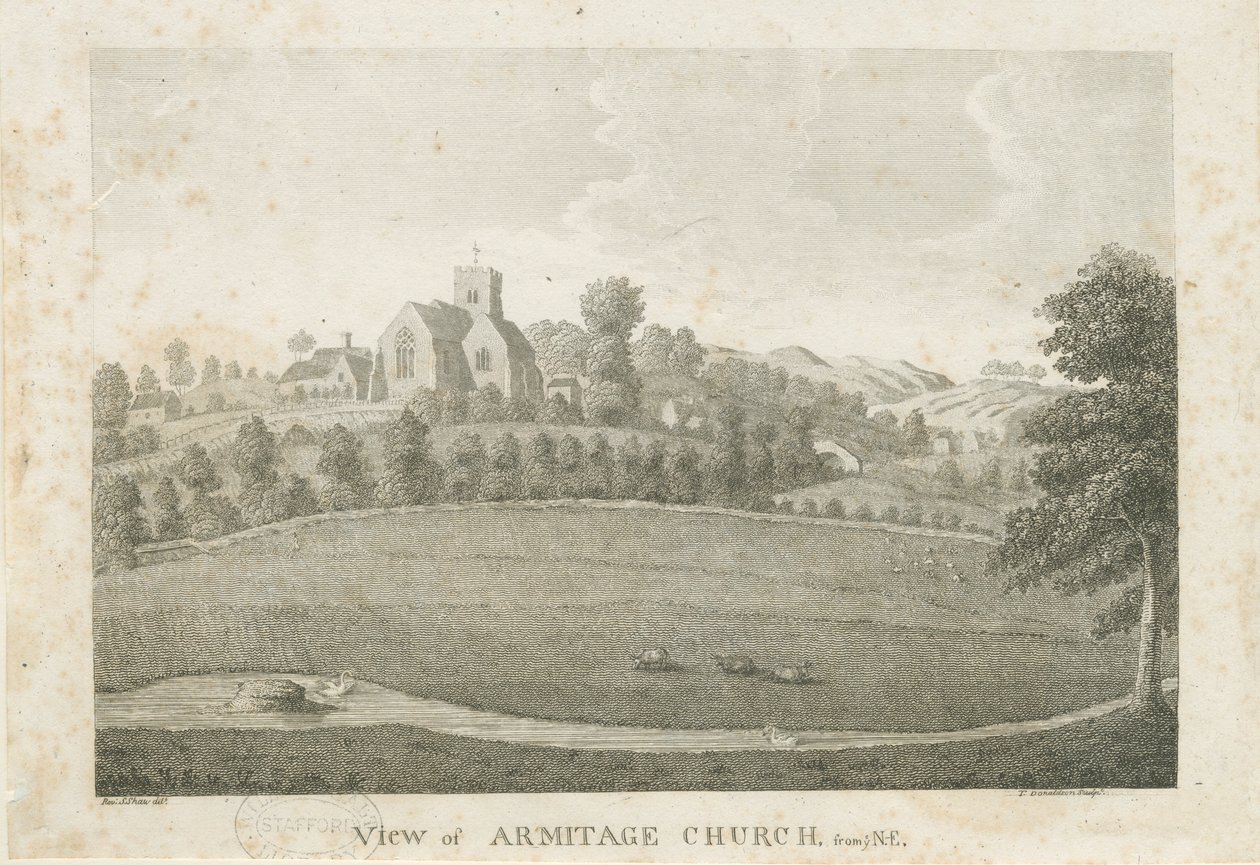 Igreja de Armitage: gravura, nd [1762-1802] (impressão) de Stebbing Shaw