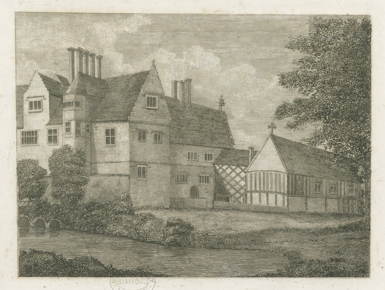 Brewood - Black Ladies Priory: engraving, nd [ 18th cent] (print) de Stebbing Shaw