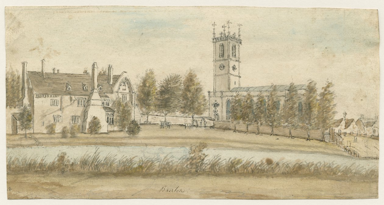 Abadia de Burton-upon-Trent: pintura em aquarela, sd [c 1795] (pintura) de Stebbing Shaw
