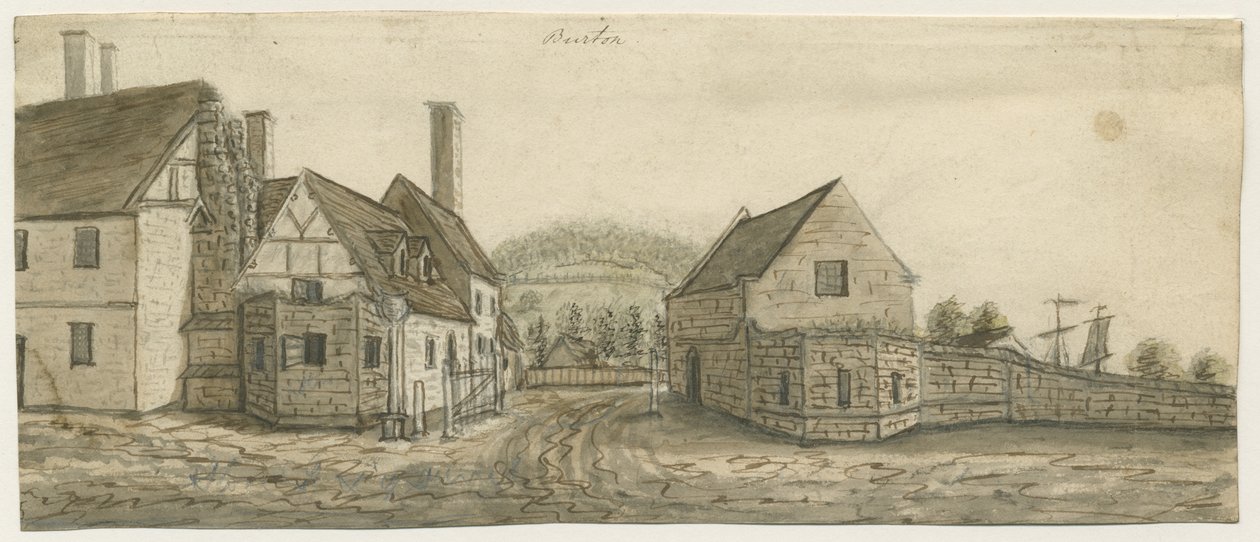 Abadia de Burton-upon-Trent: pintura em aquarela, nd [c 1795] de Stebbing Shaw