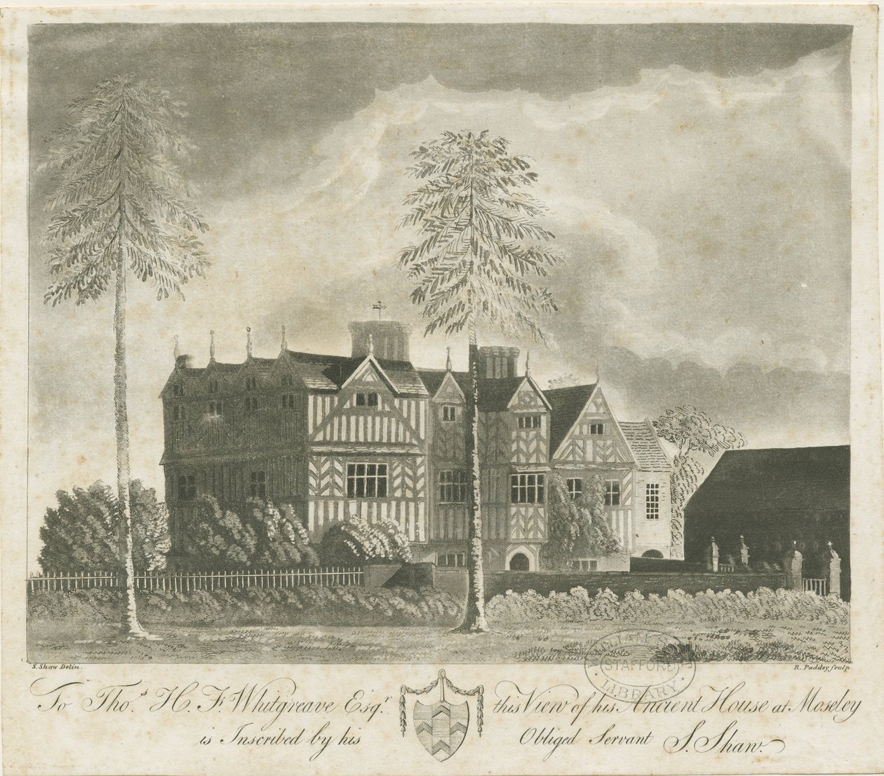 Bushbury - Moseley Old Hall: gravura em aquatinta, sd [séc. 18] de Stebbing Shaw