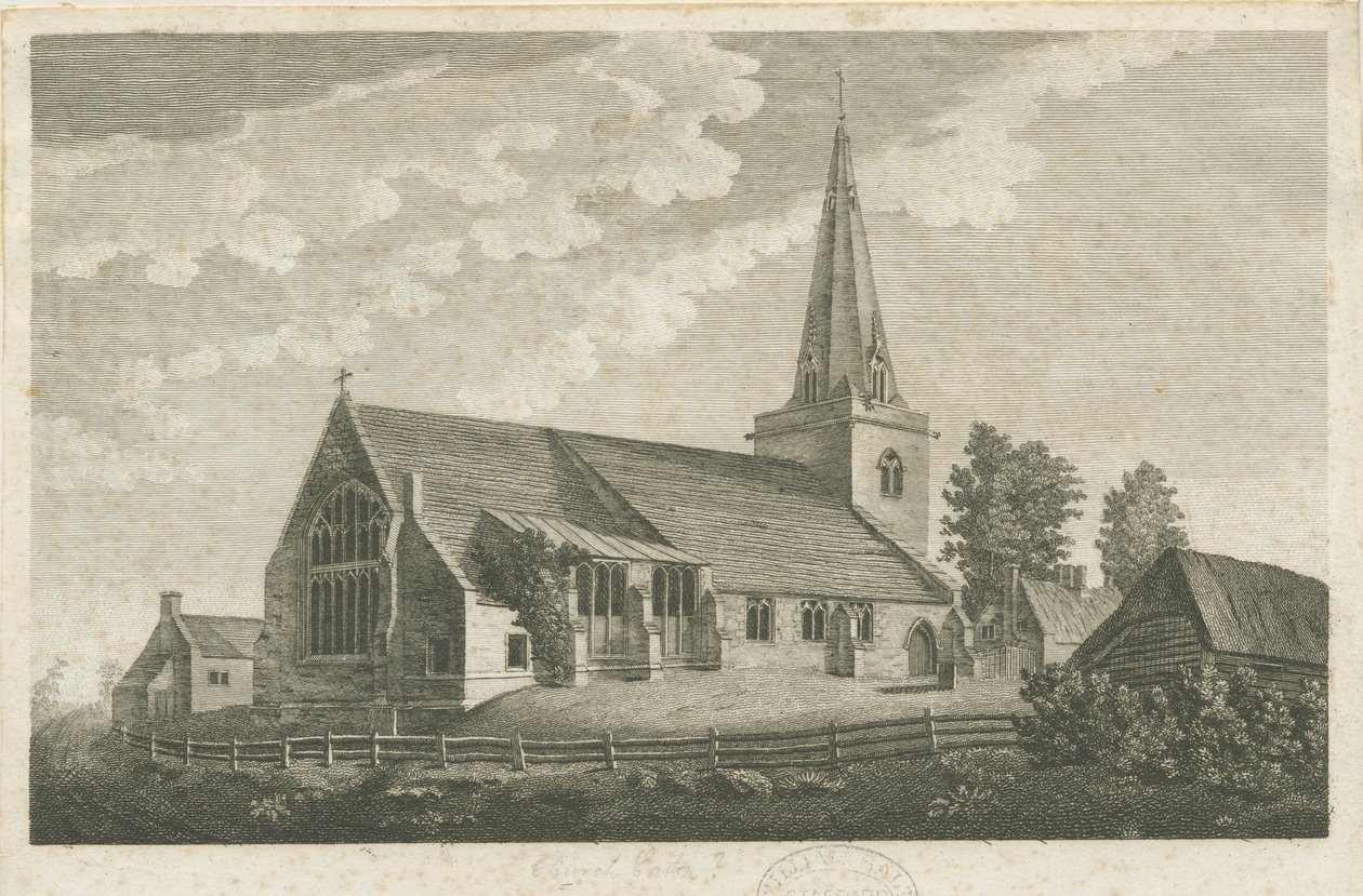Igreja Igreja Eaton: gravura, nd [c 1800] (impressão) de Stebbing Shaw