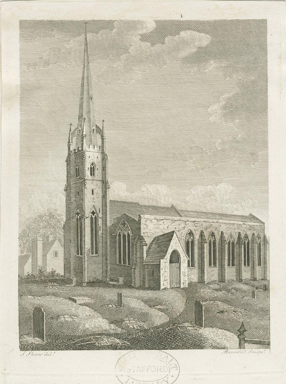 Igreja de Clifton Campville: gravura, sd [c 1790] (impressão) de Stebbing Shaw