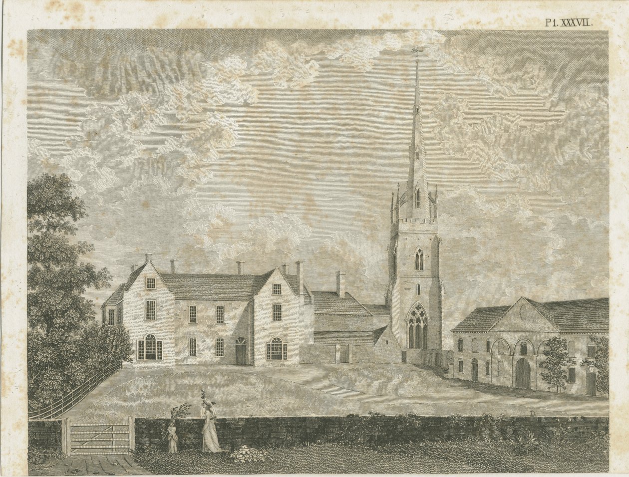 Igreja Clifton Campville: gravura, sd [c 1790] de Stebbing Shaw