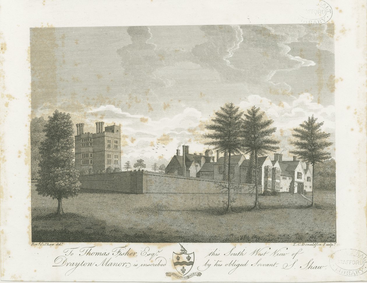 Drayton Bassett - "Drayton Manor": gravura, sd [1795] de Stebbing Shaw