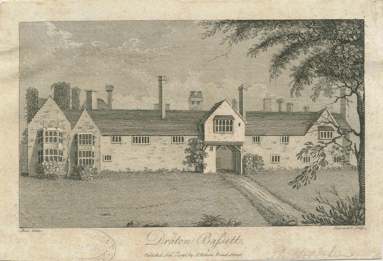Drayton Bassett - &39;Drayton Manor&39;: gravura, nd [c 1791] (impressão) de Stebbing Shaw