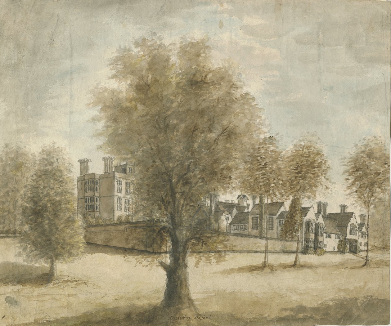 Drayton Bassett - "Drayton Manor": pintura em aquarela, nd [1789-1793] de Stebbing Shaw
