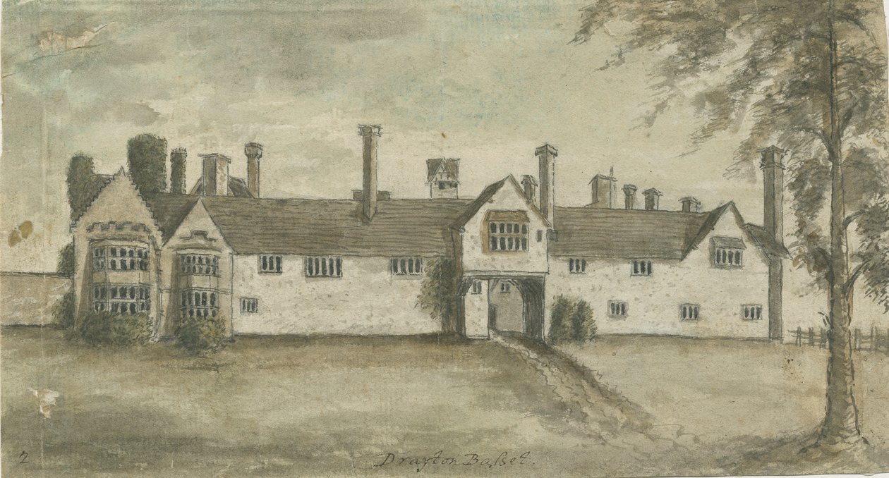 Drayton Bassett - "Drayton Manor": pintura em aquarela, nd [1789] de Stebbing Shaw