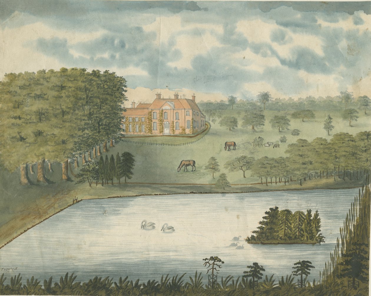 Freeford Hall: pintura a aquarela, nd [1762-1802] de Stebbing Shaw