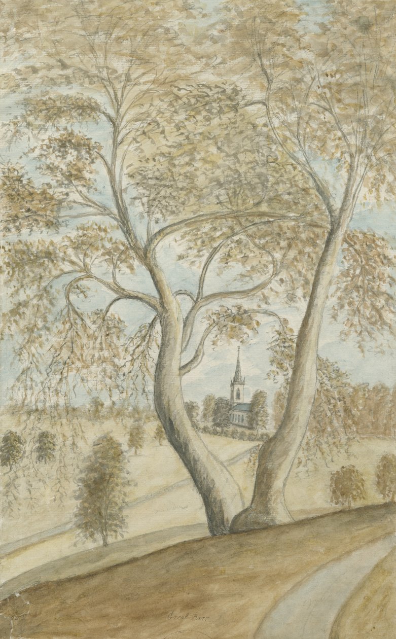 Capela do Grande Barr: pintura em aquarela, nd [1762-1802] de Stebbing Shaw