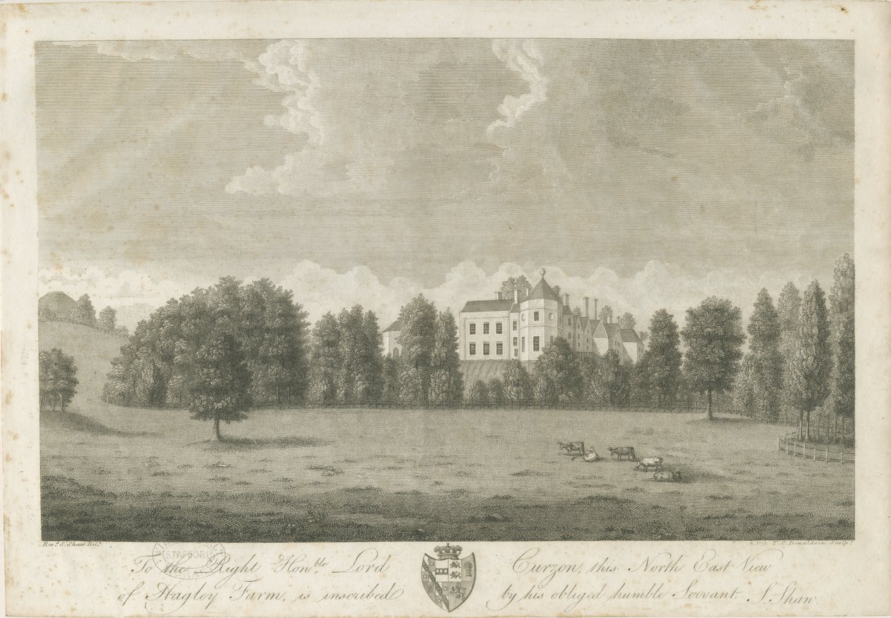 Hagley Hall: gravura de Stebbing Shaw