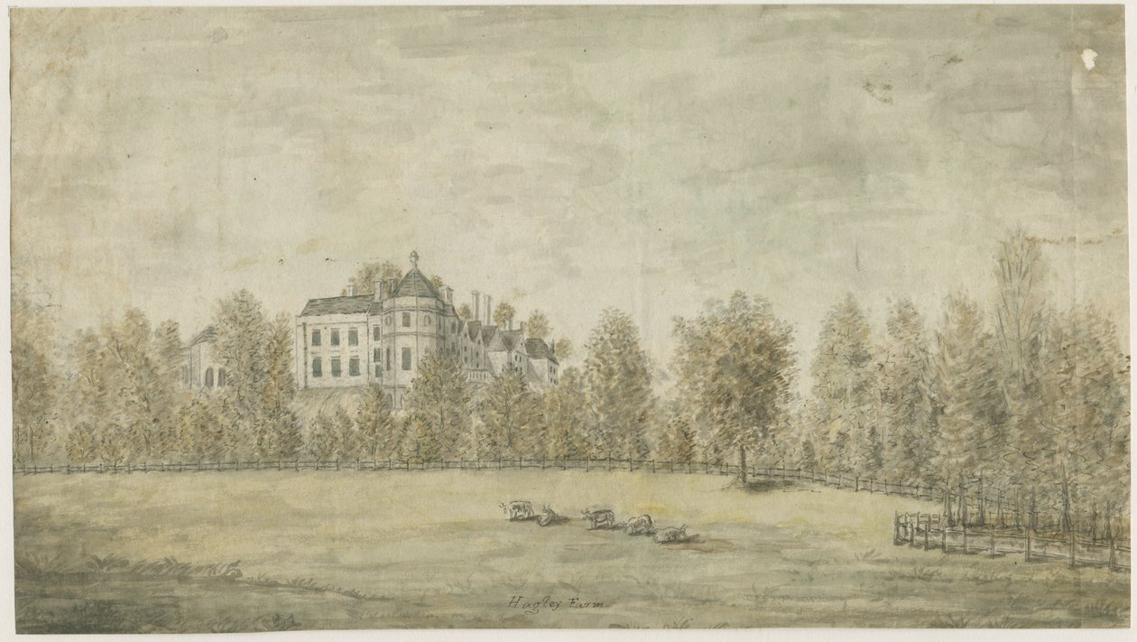 Hagley Hall: pintura em aquarela, nd [1795] de Stebbing Shaw