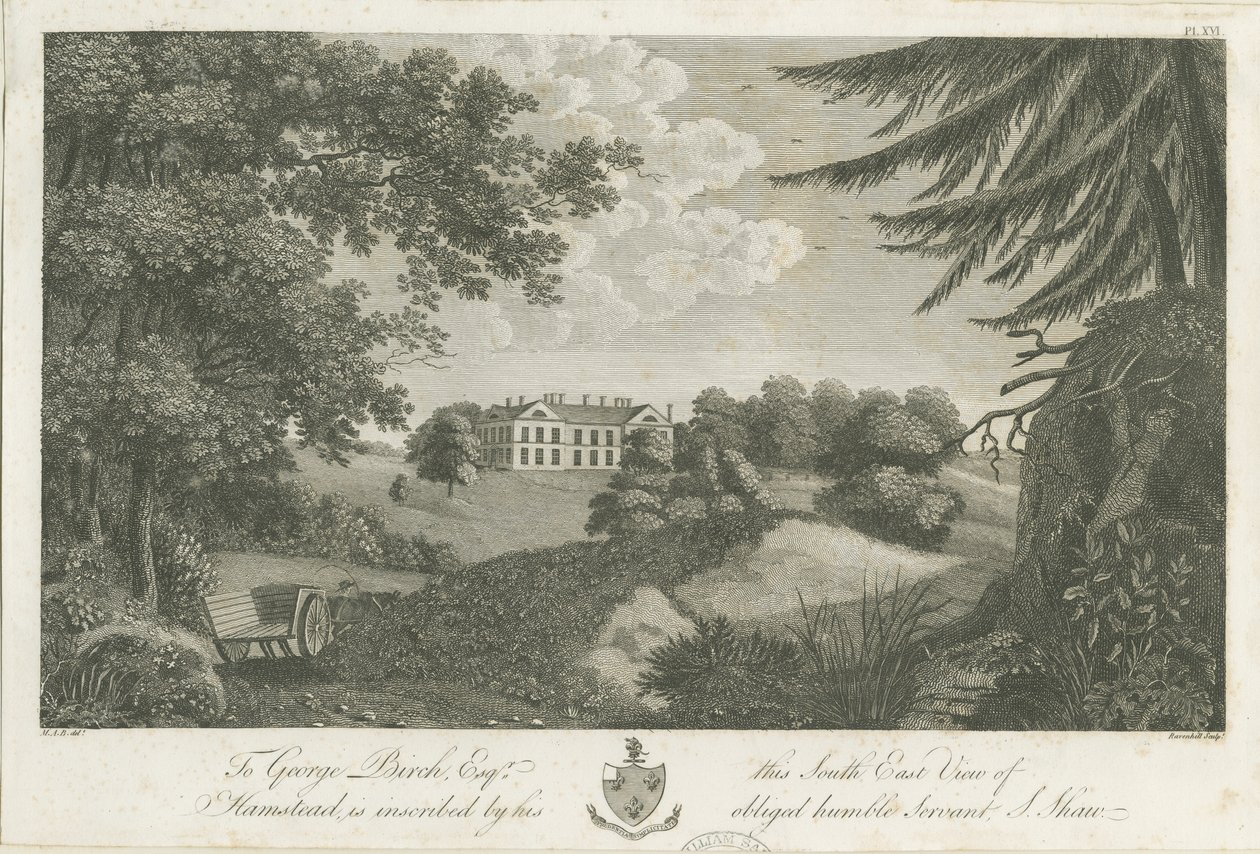 Hamstead Hall: gravura, nd [1762-1802] (impressão) de Stebbing Shaw