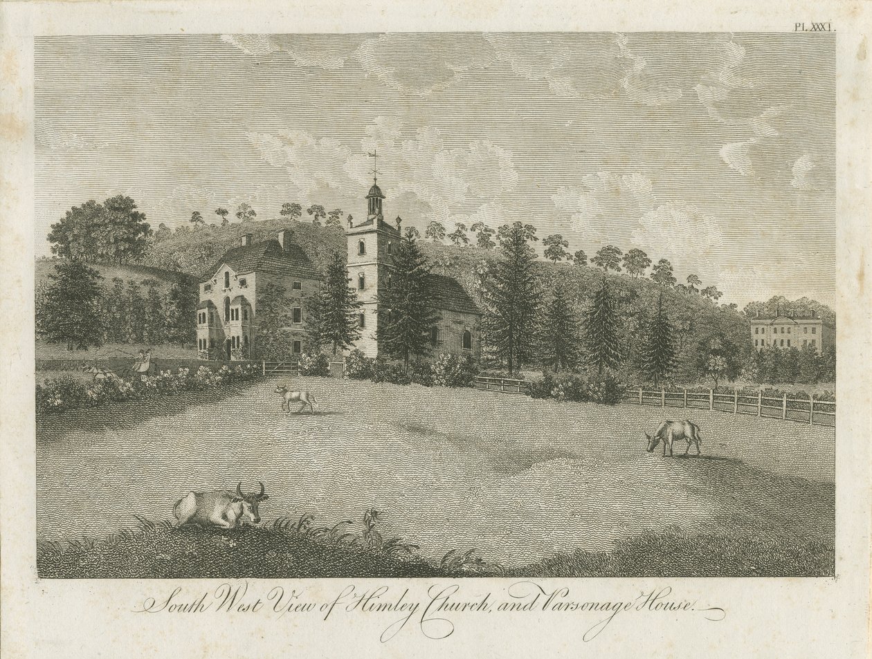 Himley Church and Parsonage: engraving, nd [1762-1798] (impressão) de Stebbing Shaw