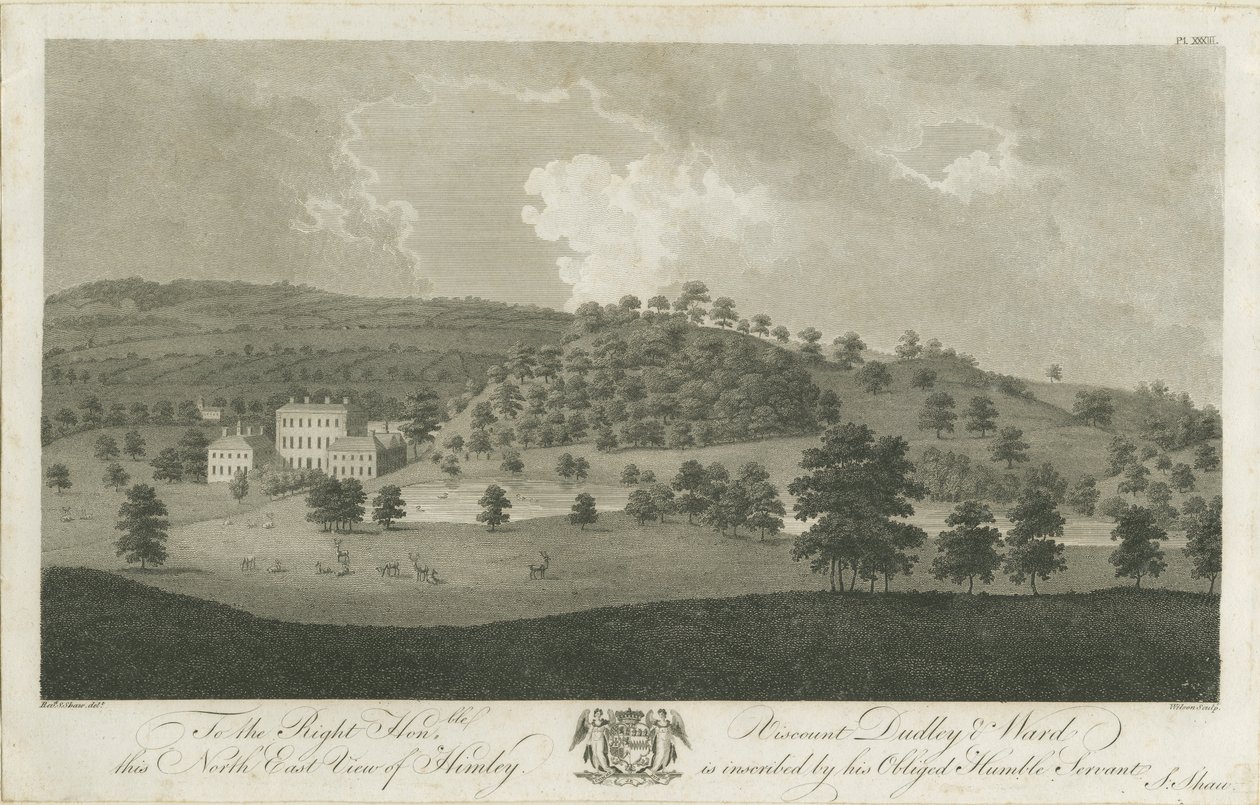 Himley Hall: gravura, nd [1762-1798] de Stebbing Shaw