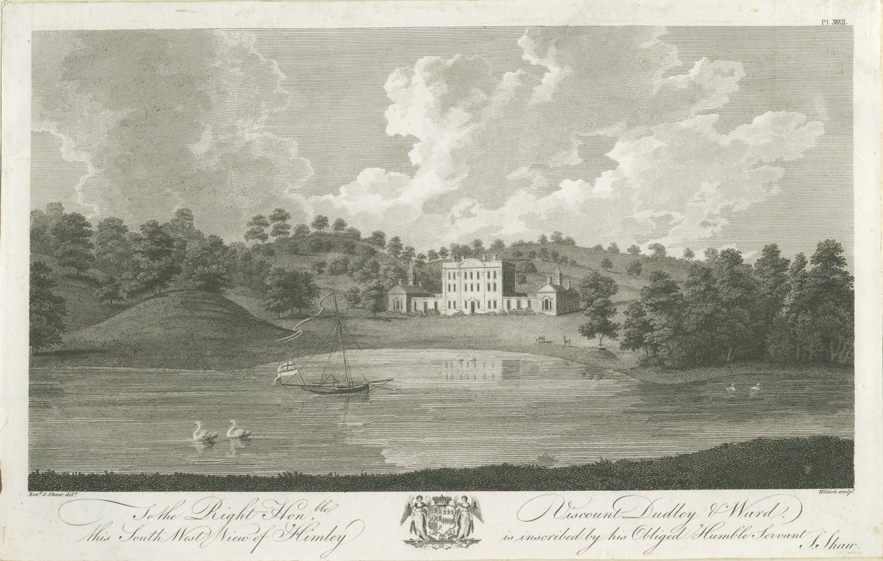 Himley Hall: gravura, nd [1762-1798] de Stebbing Shaw
