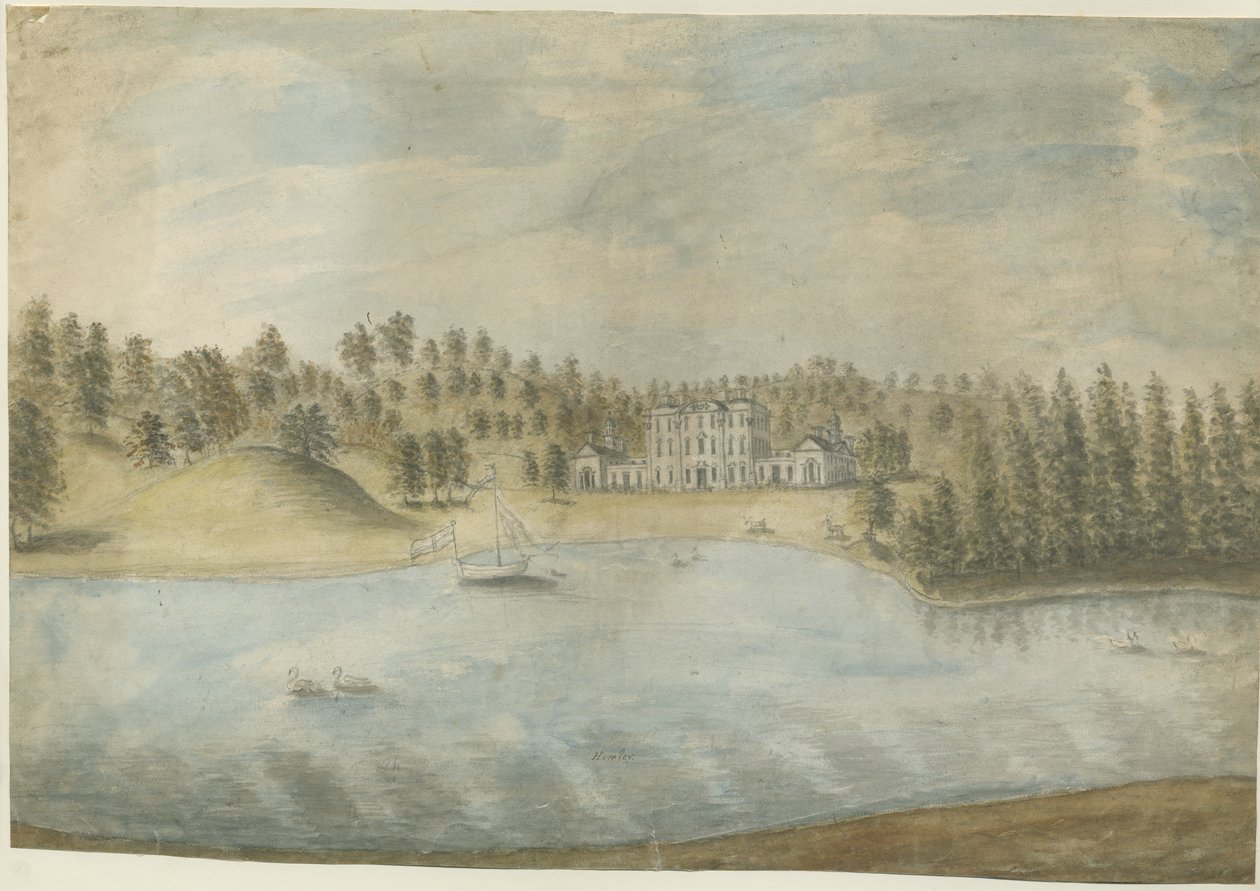 Himley Hall: pintura em aquarela, nd [1762-1798] de Stebbing Shaw