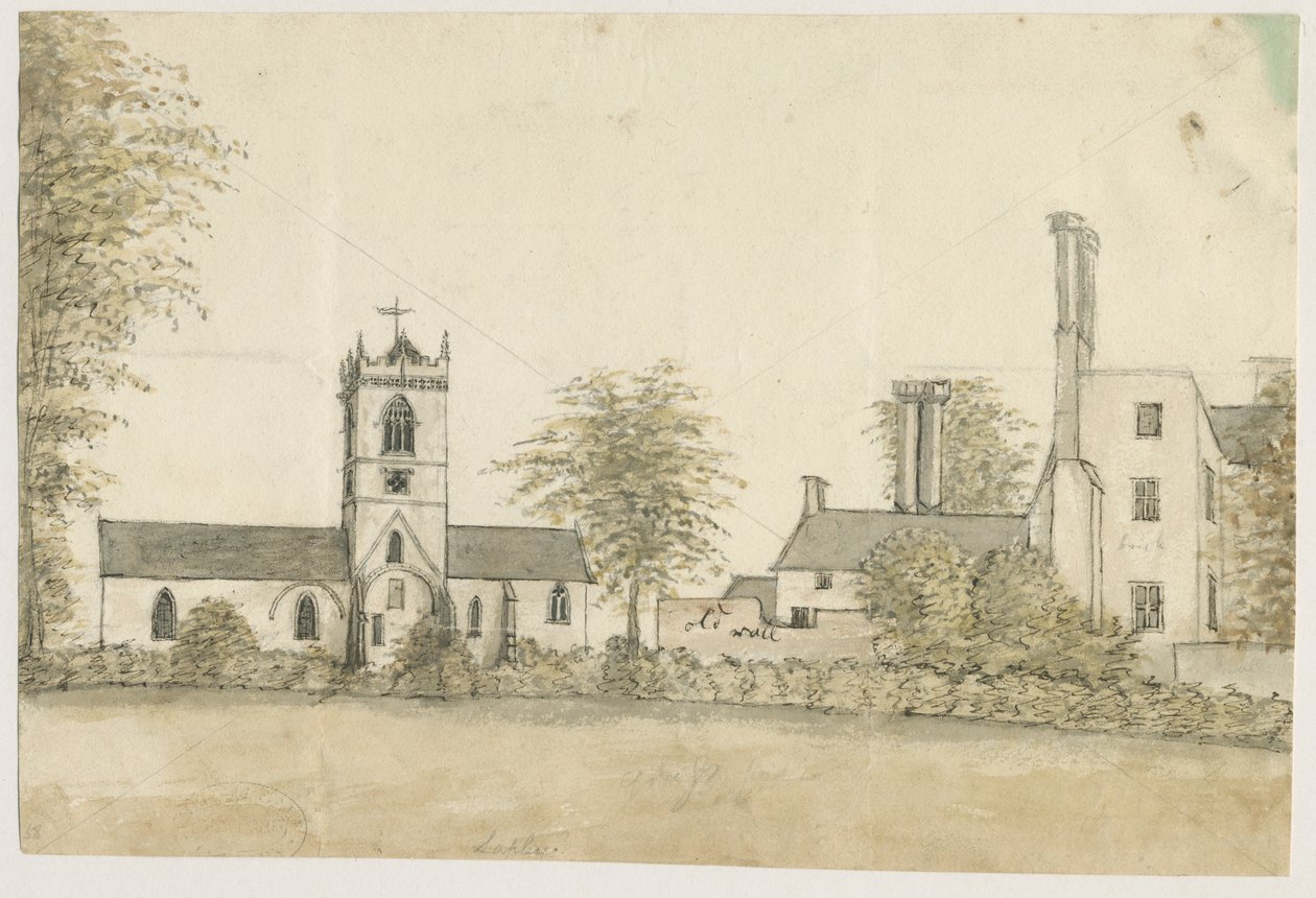 Igreja de Lapley: pintura em aquarela, nd [1762-1802] de Stebbing Shaw