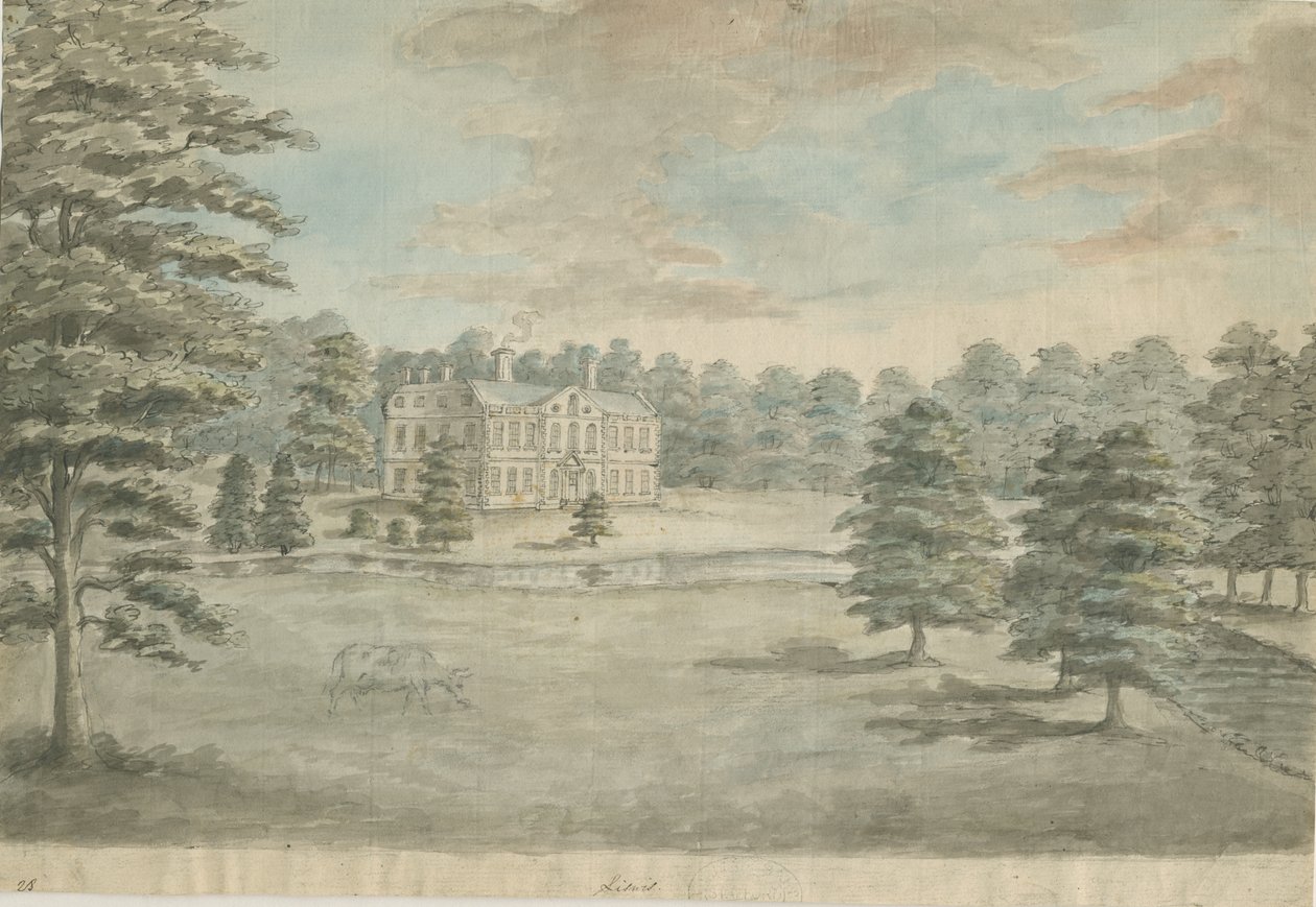 Lysways Hall: pintura em aquarela, nd [1762-1802] de Stebbing Shaw