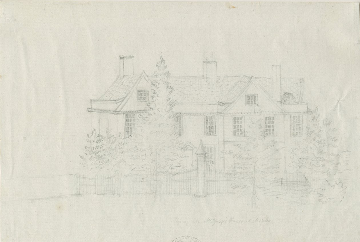 Madeley - [ Sr. Young "s] House: desenho a lápis, sd [ Séc. 18] de Stebbing Shaw