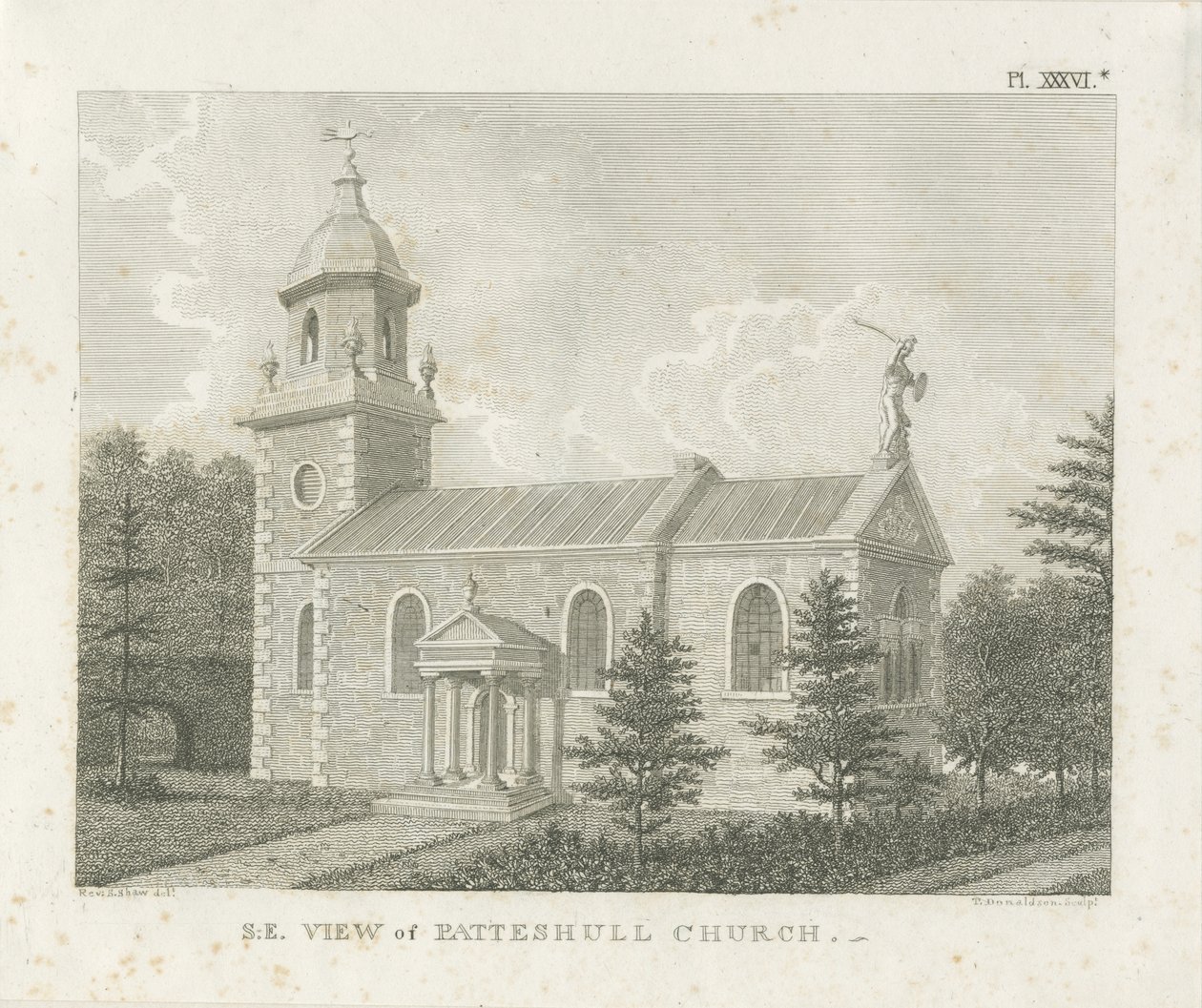 Igreja de Patshull: gravura, nd [1762-1802] de Stebbing Shaw
