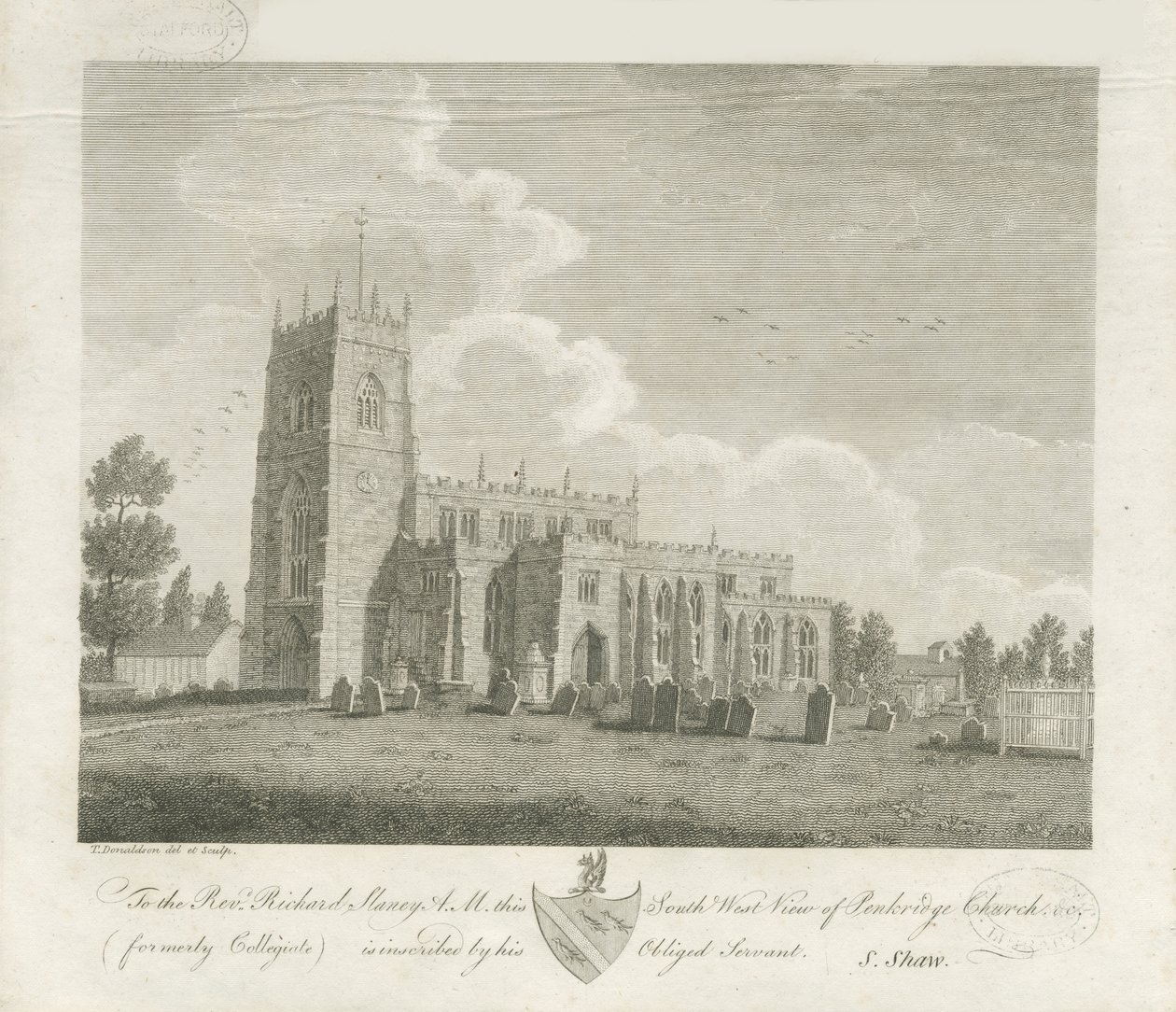 Penkridge Church: engraving, nd [final do século 18] (impressão) de Stebbing Shaw