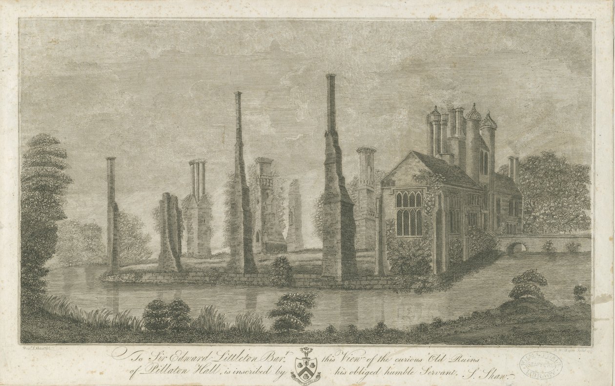 Pillaton Hall: gravura de Stebbing Shaw