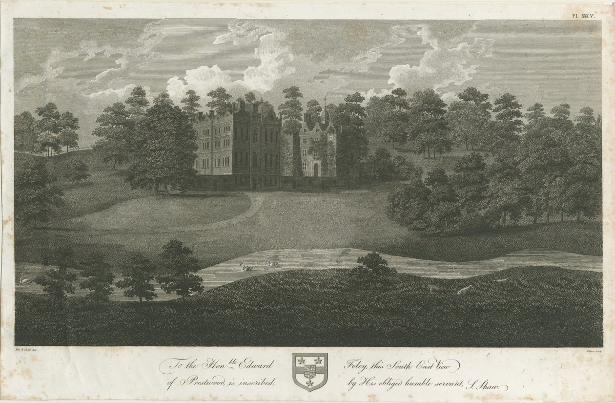 Prestwood Hall: gravura, nd [1762-1802] de Stebbing Shaw