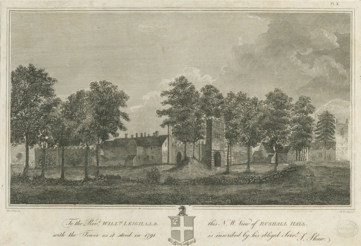 Castelo - Salão Rushall: gravura de Stebbing Shaw