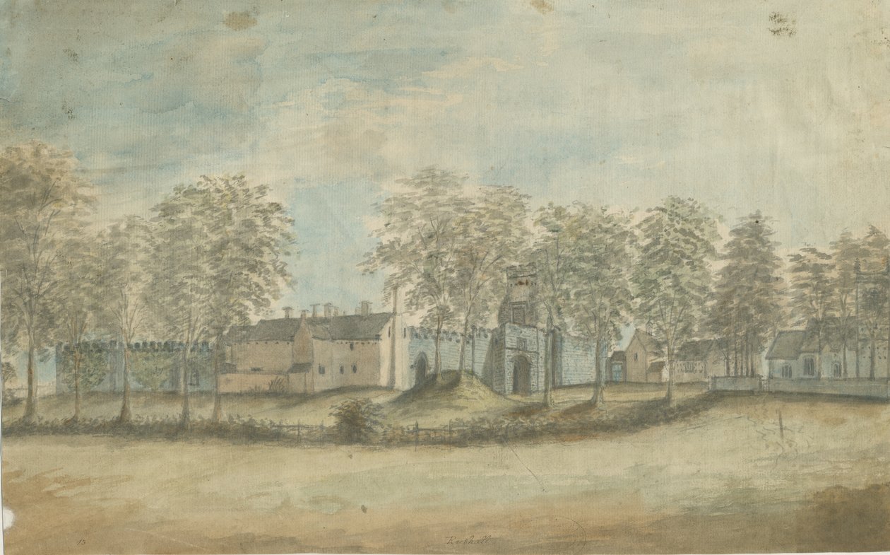Castelo Rushall - Hall: pintura em aquarela, nd [1791] de Stebbing Shaw