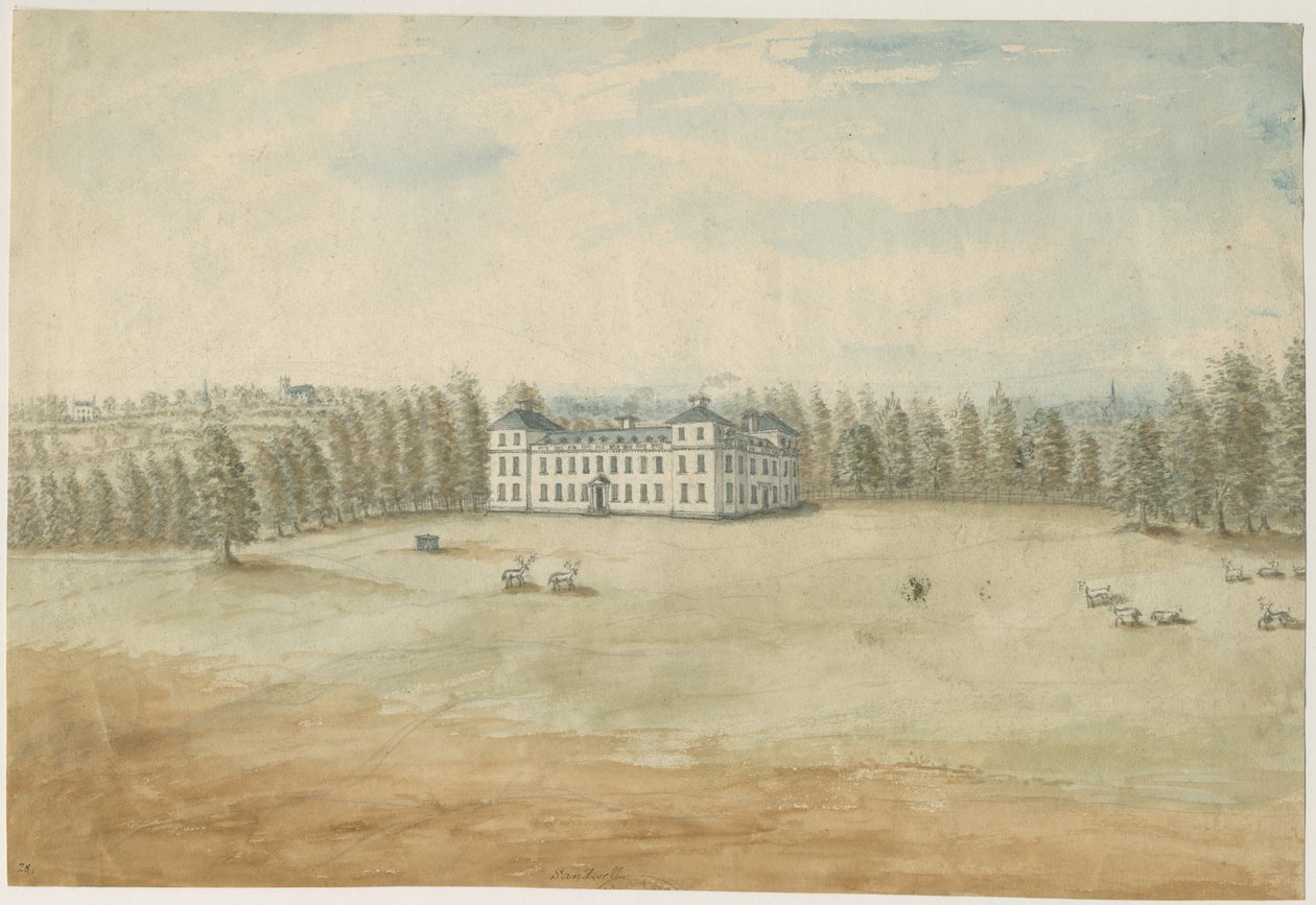 Sandwell Park - Hall: pintura em aquarela, nd [1762-1798] de Stebbing Shaw