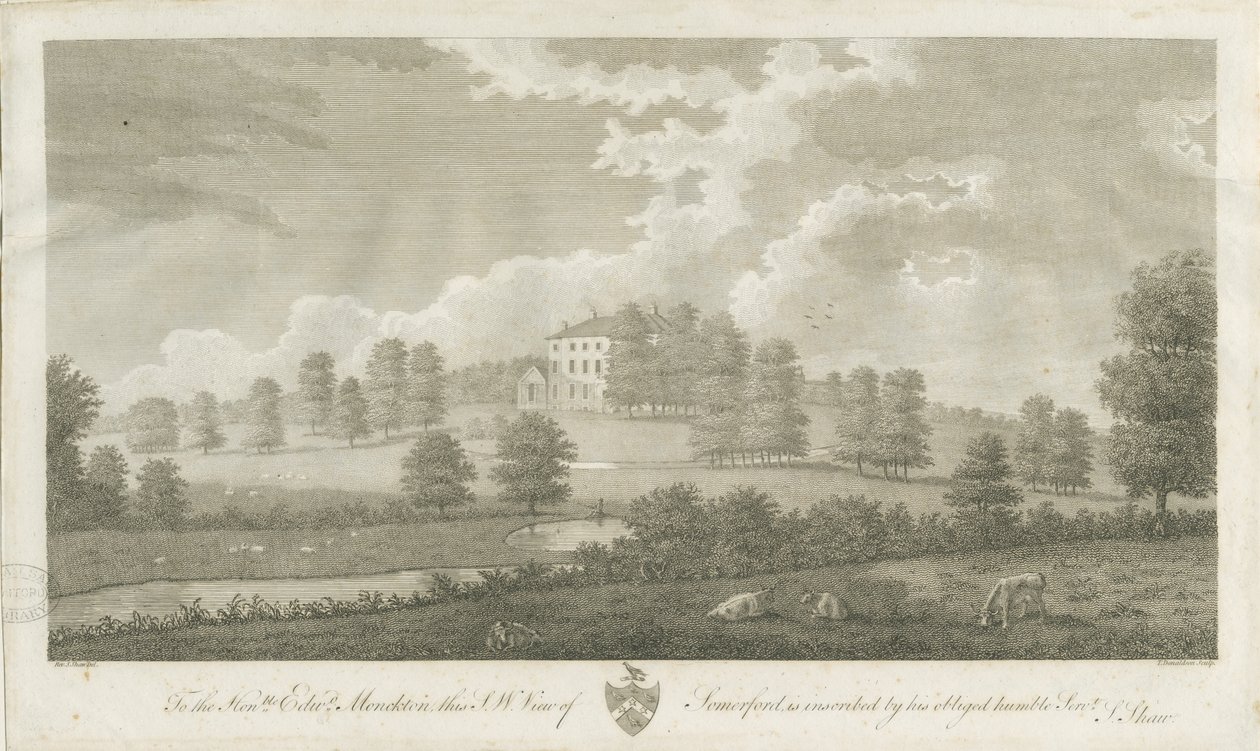 Somerford Hall: gravura, nd [1762-1802] (impressão) de Stebbing Shaw
