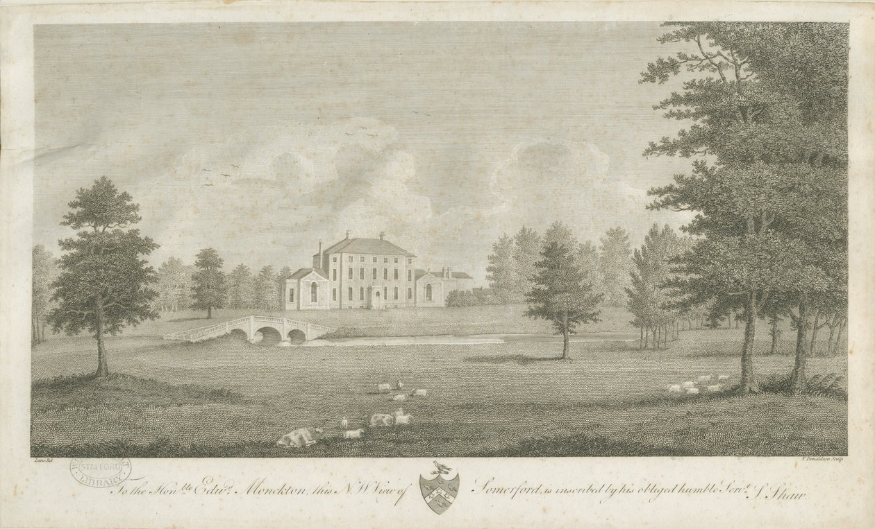 Somerford Hall: gravura, sd [final do século 18] (impressão) de Stebbing Shaw