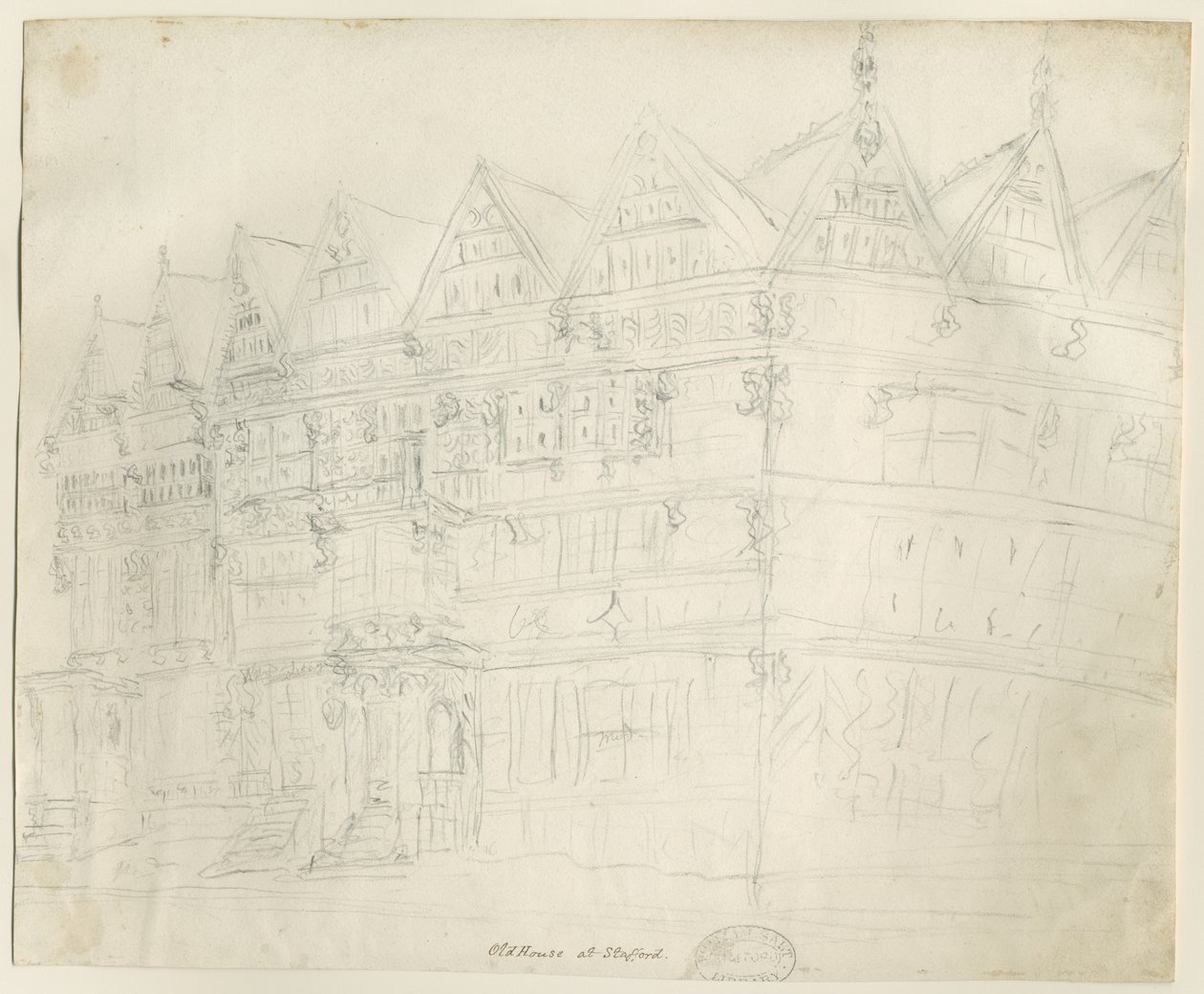 Stafford - Antiga "Casa Alta": desenho a lápis, nd [1794] de Stebbing Shaw