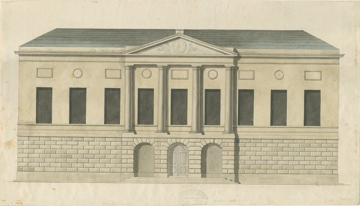 Stafford - County Gaol: pintura a aquarela, sd [c 1794] (pintura) de Stebbing Shaw
