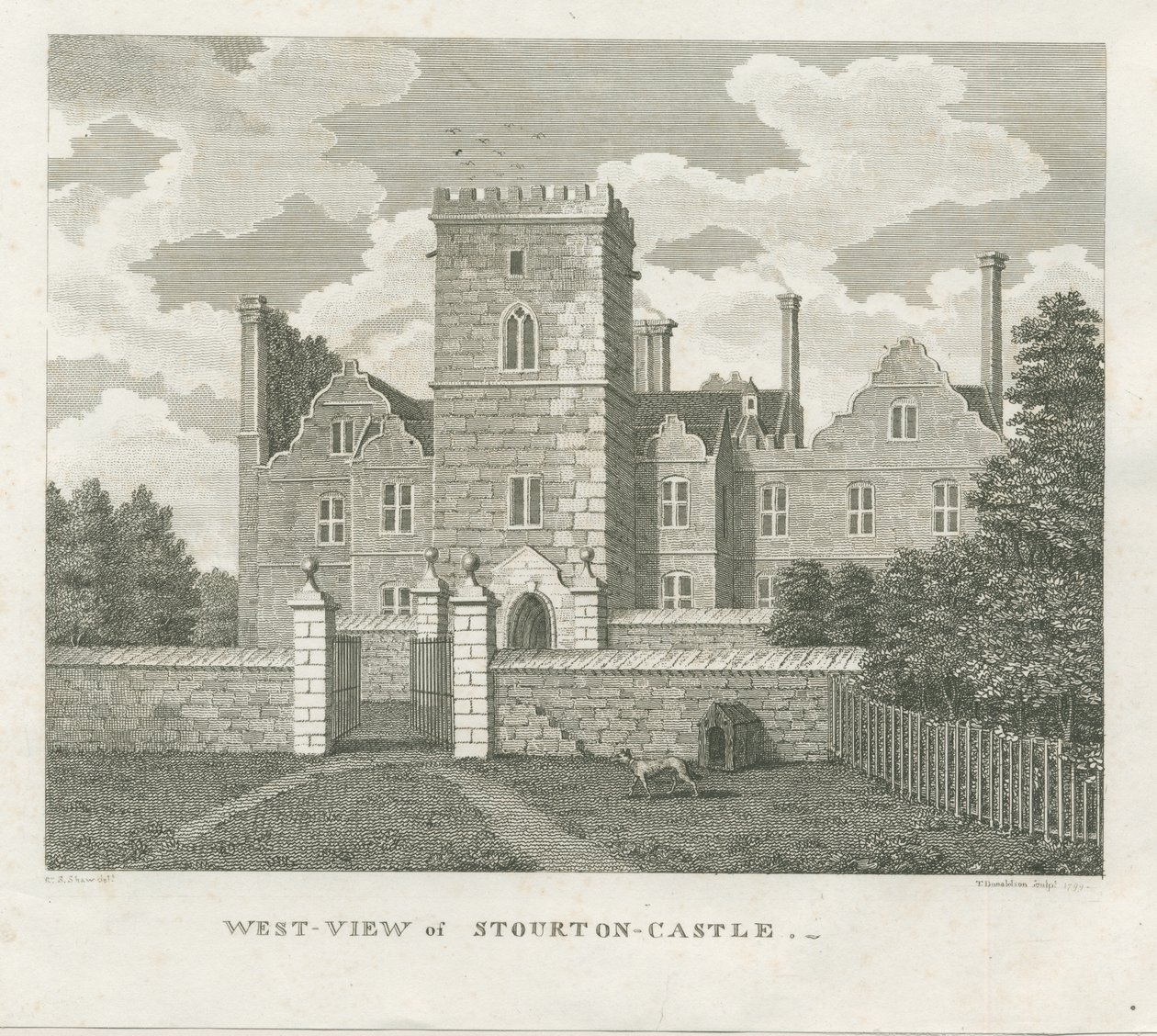Castelo de Stourton: gravura de Stebbing Shaw