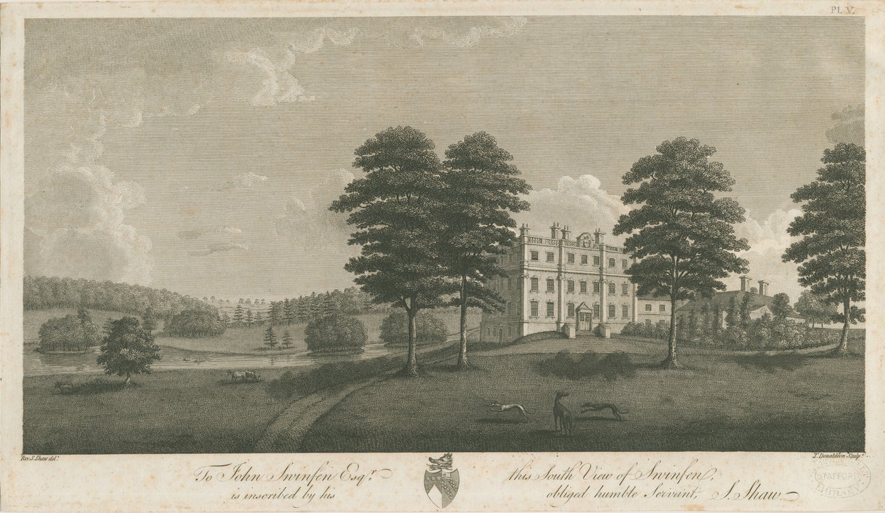 Swinfen Hall: gravura, nd [1762-1798] (impressão) de Stebbing Shaw