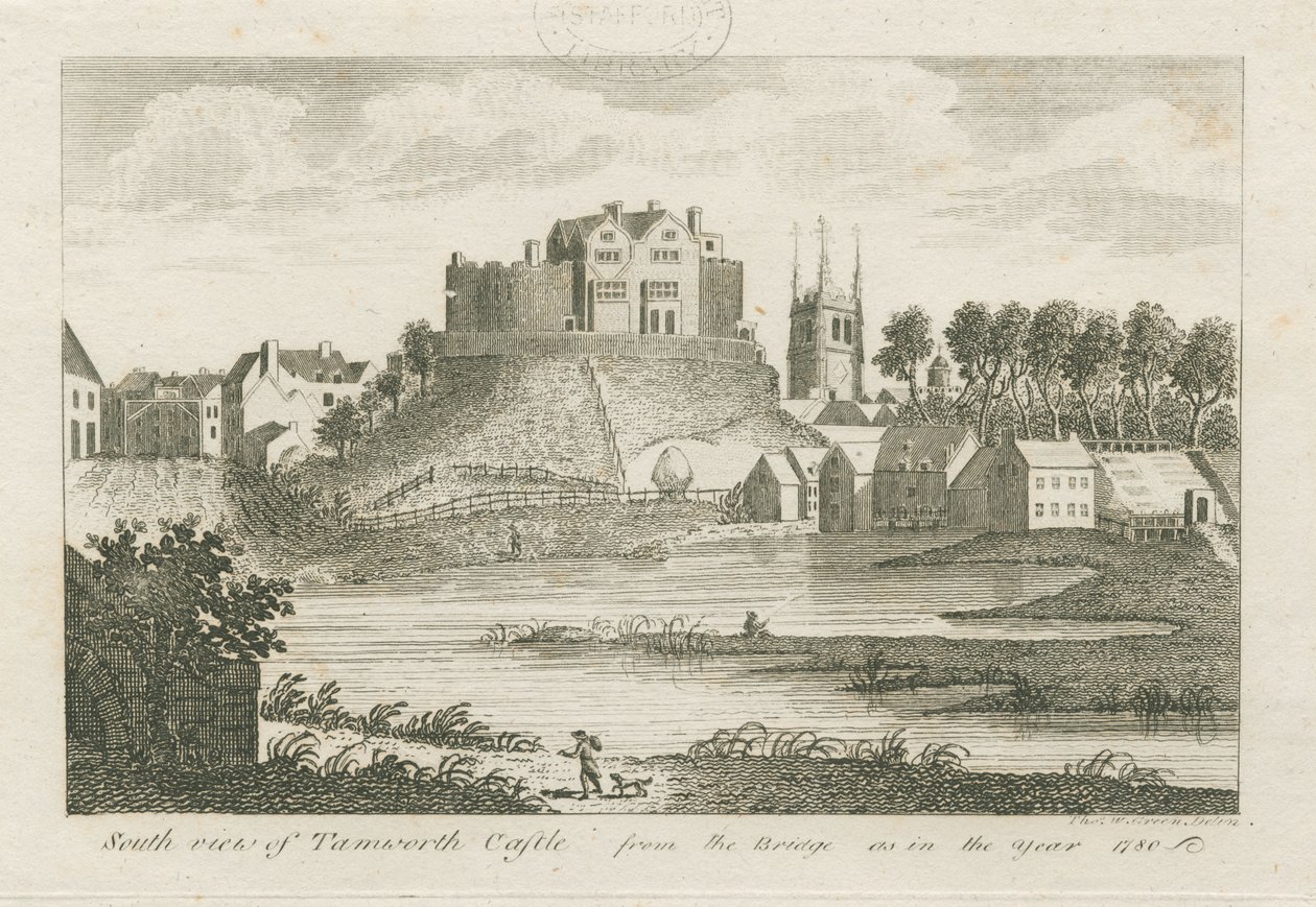 Castelo de Tamworth: gravura de Stebbing Shaw