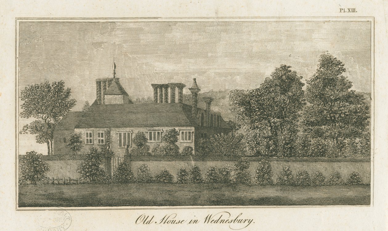 Wednesbury - Old House: engraving, nd [1762-1802] (imprimir) de Stebbing Shaw