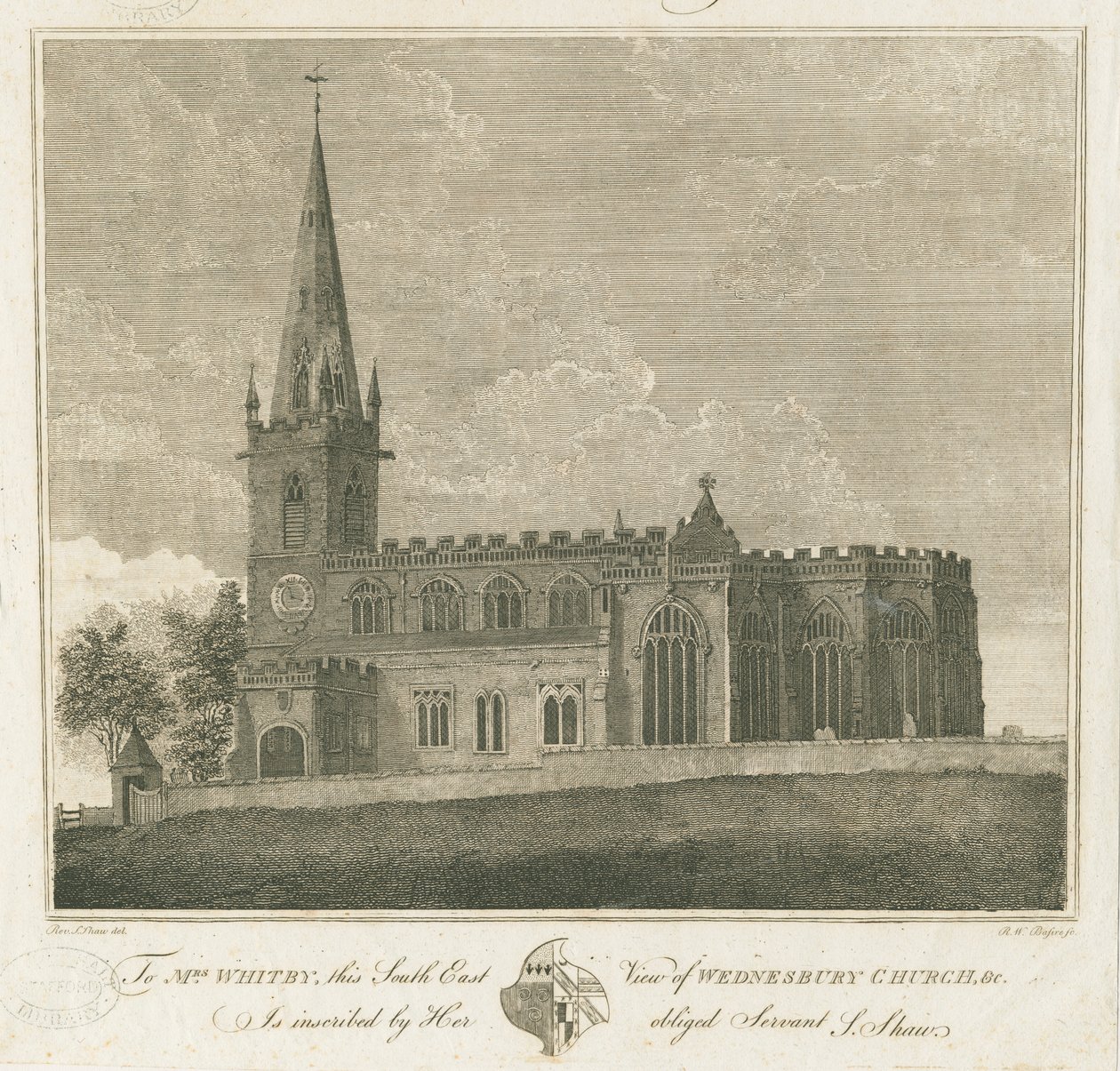 Igreja de Wednesdaybury: gravura, nd [1762-1802] de Stebbing Shaw