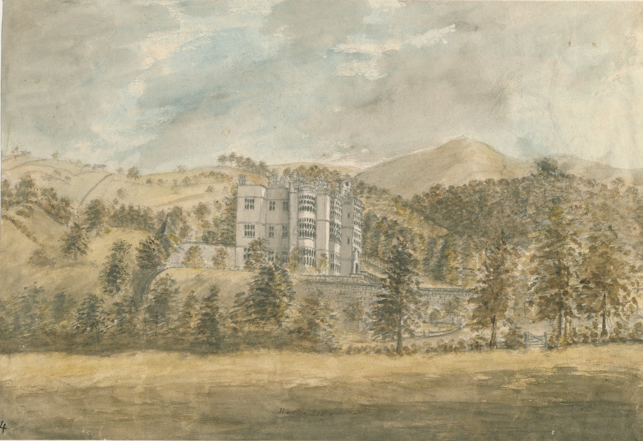 Wootton Lodge: pintura em aquarela, nd [1794] de Stebbing Shaw